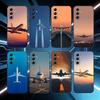 Чехол для телефона с рисунком самолета для Samsung Galaxy A73, A21s, A22, A31, A52, A53, A71, A41, Мягкий черный корпус