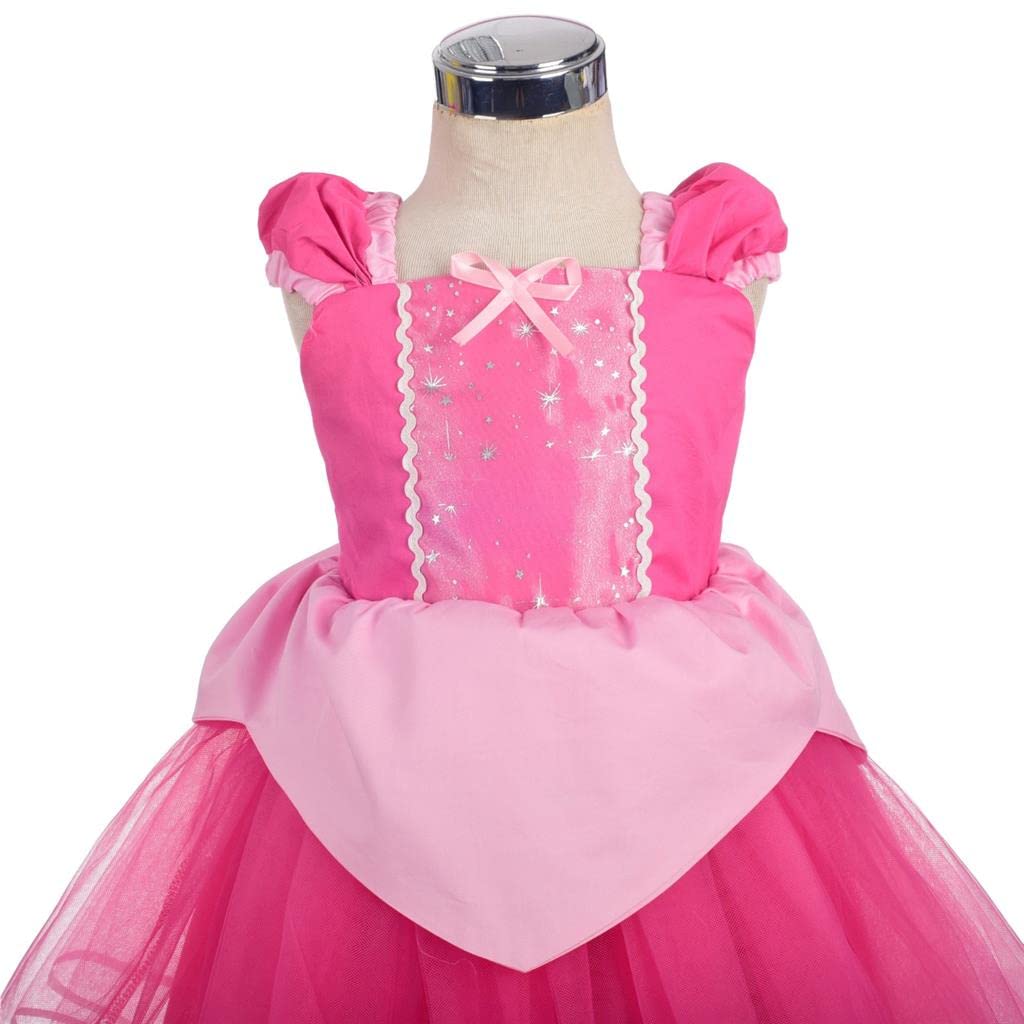 Little Girls Princess Costume Fancy Summer Dress Outfit with Accessories Size Years Hot Pink [Dressy Daisy] 7-8