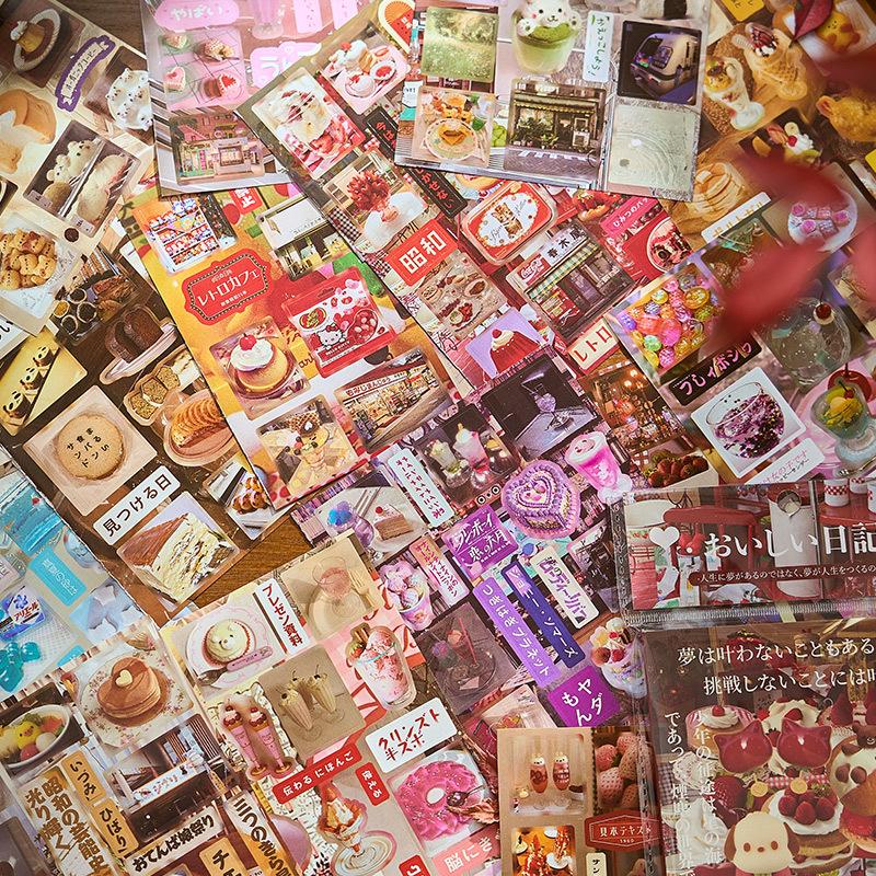 Scrapbook Japanese Cuisine Collection Sticker Book Japanese Ancient Style Material Paper Mobile Phone Back Sticker Stationery
