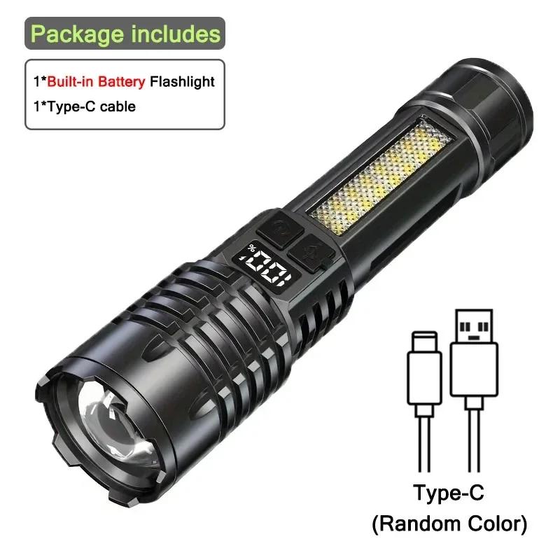 XIWANGFIRE High Power LED Flashlight Rechargeable Flashlight With Side Light Super Bright Long Shot Outdoor Camping And Hiking