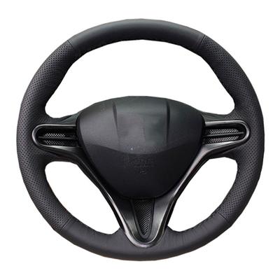 Оригинальный чехол на руль автомобиля «сделай сам», для Honda Civic Old Civic 2006-2011, черная кожаная оплетка для рулевого управления