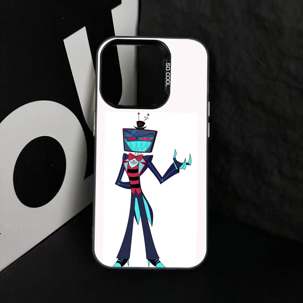 Чехол для телефона H-Hazbin V-Vox для iPhone 17,16,15,14,13,12,11 Plus,Pro Max,XS,Цветная Посеребренная Внутренняя Крышка