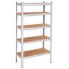 Стеллаж - - 5 полок - Оцинкованный металл - 90 x 30 x 180 см - Макс. нагрузка. 875 кг