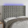 VidaXL LED Headboard Bedroom Furniture Double Bed Accessory Head of Bed Frame Interior Light Grey 3124530