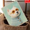 Pearl painting diy sticky diamond creative white dog sunglasses diamond painting kit living room hanging painting