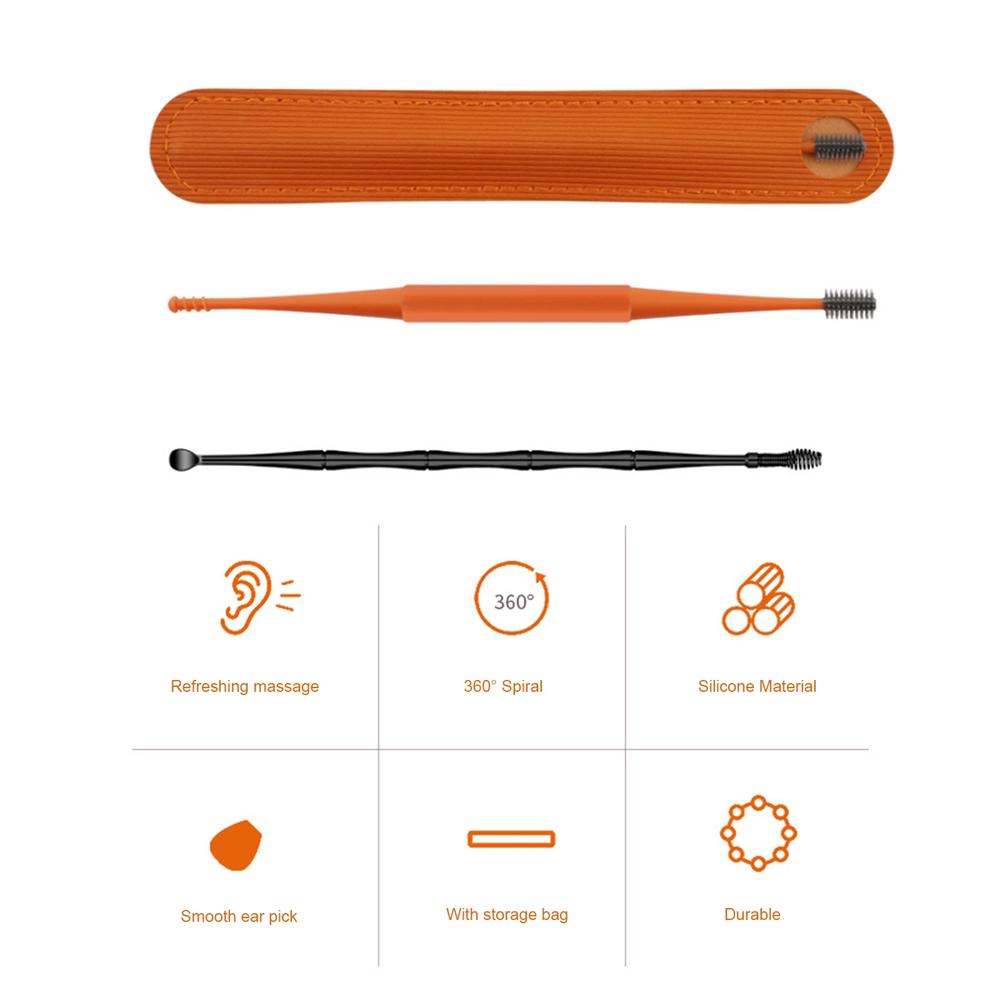 Tool Ear Wax Removal Tool Earwax Cleaner Sticks 360° Spiral Swab Ear Pick Spoon Double Head Earpick