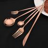 Stainless Steel Rainbow Dinnerware Set Steak Knife Fruit Fork Coffee Spoon Cutlery Set Kitchen Tableware Flatware Set 30Pcs/6Set