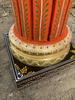 Hand Painted Wooden Chowki Pedestal Table | Indian Folk Art Statue Stand
