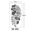 Women Sexy Temporary Tattoo Stickers Black Roses Pattern Full Flower Design Used for Arm Body Art Big Large Fake Tattoo Stickers