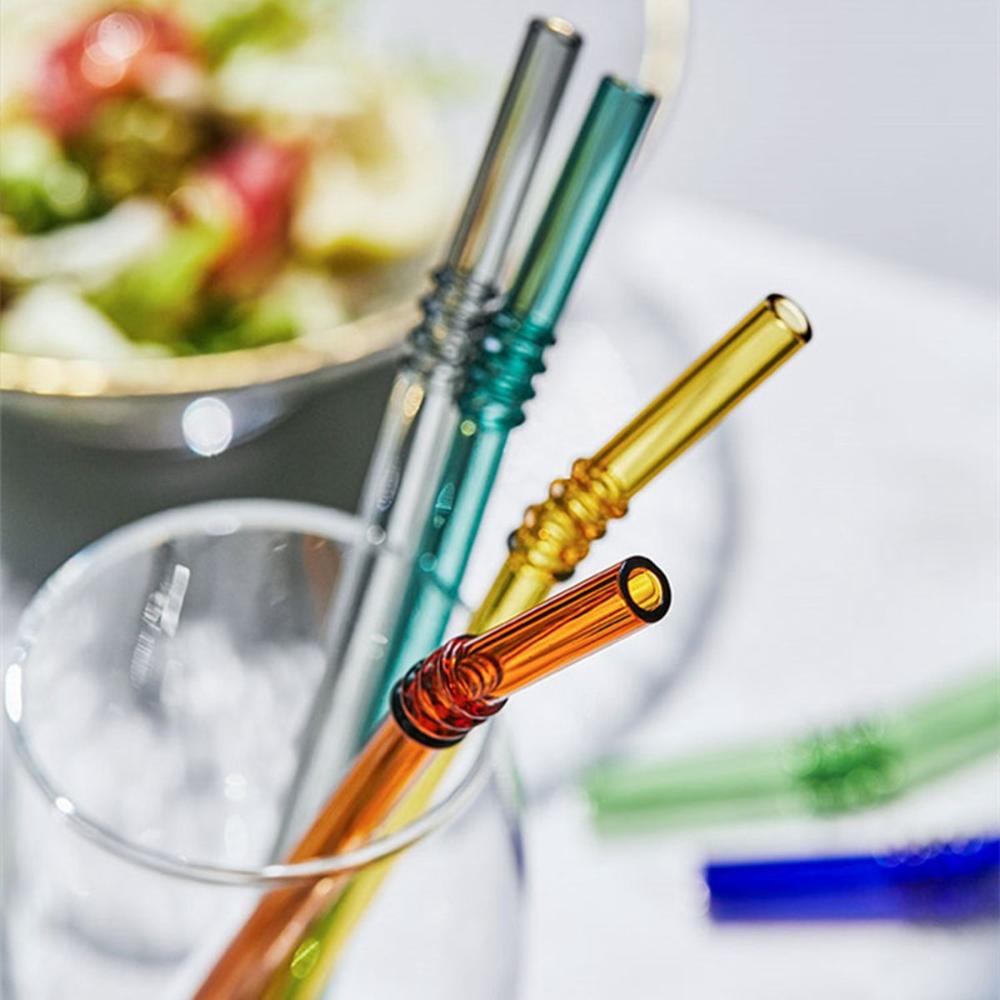 Aesthetic Colorful Glass Clear Party Supplies Bar Tools Drinking Straw Christmas Decoration