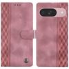 For Google Pixel 9 Pro/Pixel 9 Leather Case Imprinted Checkered Pattern Wallet Stand Flip Phone Cover