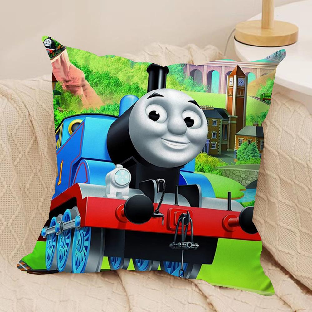 TThomasES The Train Cushion Cover Soft Plush Throw Pillow Cover DoubleSided Decorative Cushion Case Sofa Bedroom Home Decor