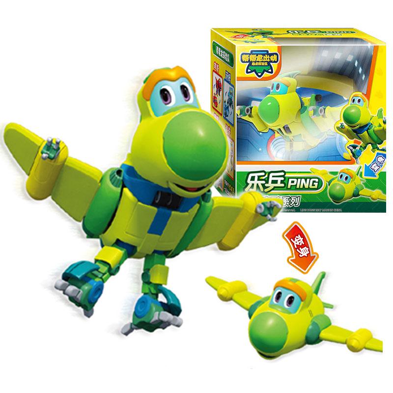 Newest ABS Min Deformation Gogo Dino Action Figures REX Transformation Car Airplane Motorboat Crane Dinosaur Toys for Kids