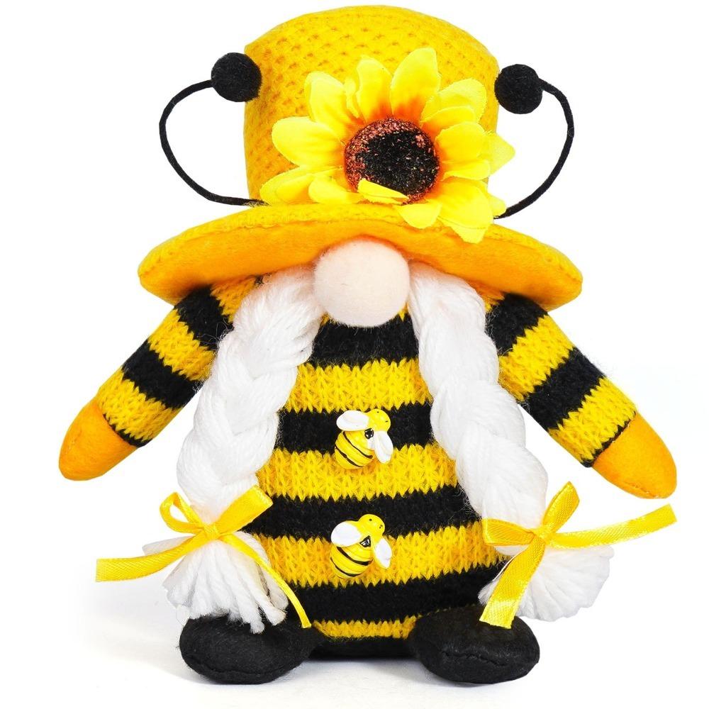 New Faceless Doll Decorative Ornaments Soft Handmade Honey Bee Gnomes Sunflower Gnome Yard Decor