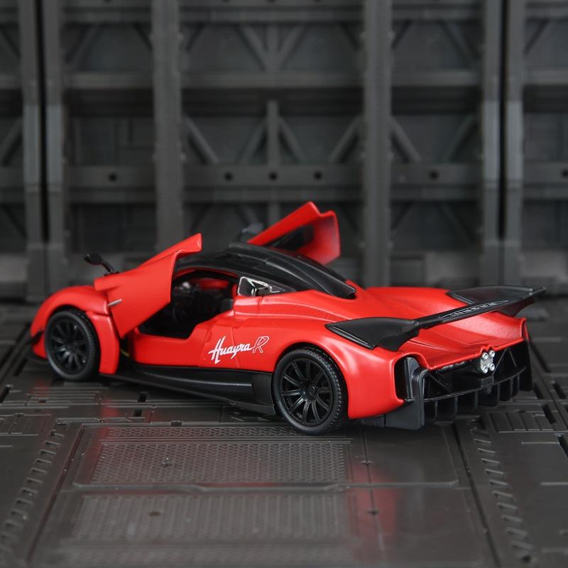 1:32 Huayra R Металлический Литой Модель Игрушки Миниатюрный Автомобиль Звук Свет Откатная Двери Открываются Транспортное Средство Для Подарков Другу