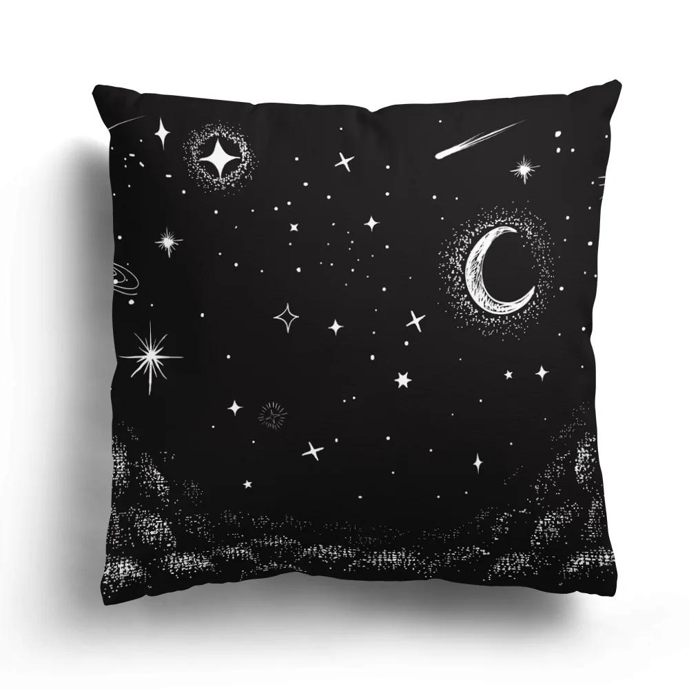 Fashion Black and White Star Astronaut Pillowcase Sofa Cushion Cover Home Living Room Decoration Cartoon Pattern
