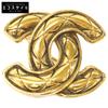 1153 Matelasse CC Logos Brooch goldUsed