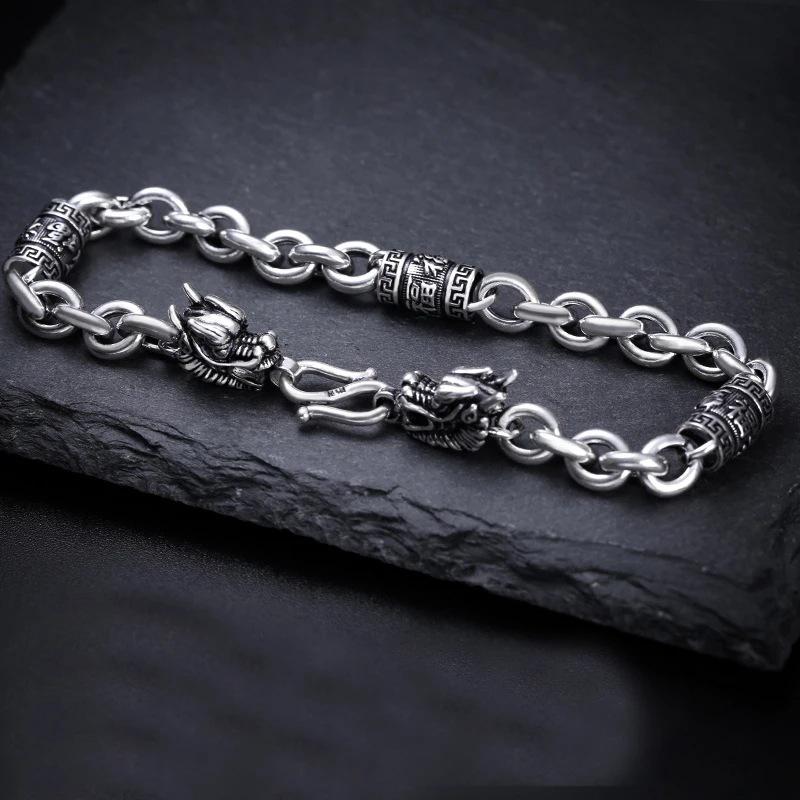 Fu Zi Dragon Head Bracelet Male Dominance Social Trendy Male Ethnic Style Simple Retro Bracelet