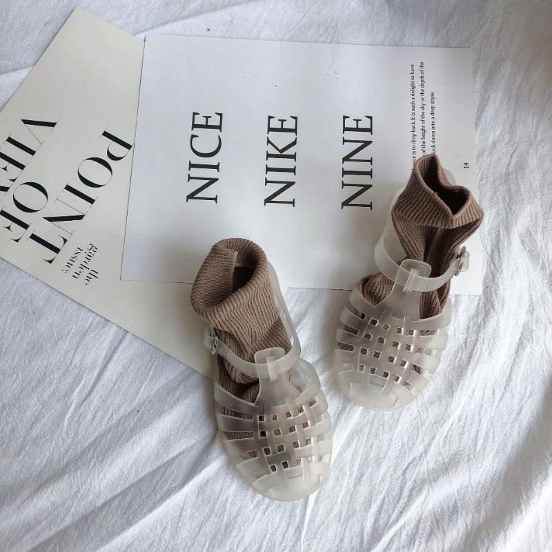 Сандалии для девочек, резиновые туфли для мальчиков, детские римские туфли с мягкой подошвой