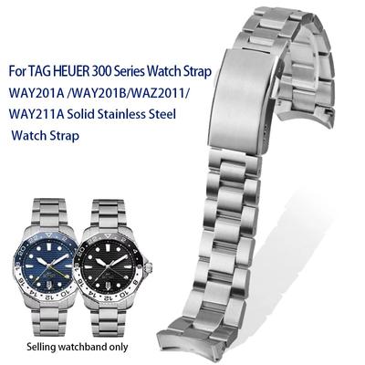 Для TAG HEUER 300 Series ремешок для часов из твердой нержавеющей стали WAY201A WAY211 ABA0927 изогнутый стальной ремешок для часов для мужчин 21,5 мм 22 мм