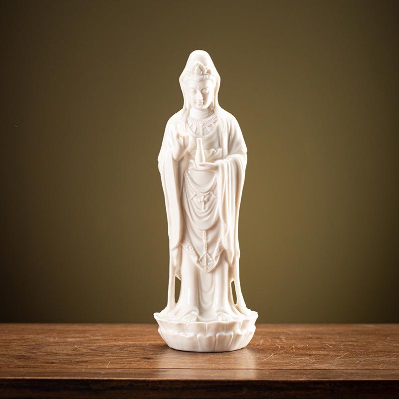 Guanyin Bodhisattva Buddha Statues Ceramic statues Lamp Circle For Living Room Incense Porch Home Decor Custom Feng Shui Statue