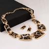 1 комплект, массивное ожерелье, роскошные декоративные однотонные красивые сексуальные леопардовые женские висячие серьги, комплект модных украшений