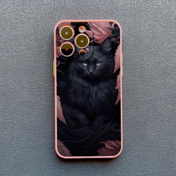 Художественная картина Розовый кот Чехол для телефона Для iphone 15 14 Plus Pro Max 13 12 Mini 11 Pro MAX XS X XR 8 7 SE 2020 Ударопрочный корпус