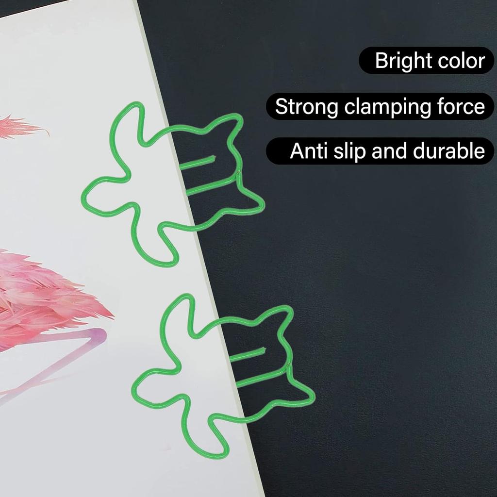 100 шт. Скрепки в форме животных, Электрооцинкованные милые скрепки, Декоративные скрепки с коробкой для хранения для семьи, офиса, школы (Морская черепаха)