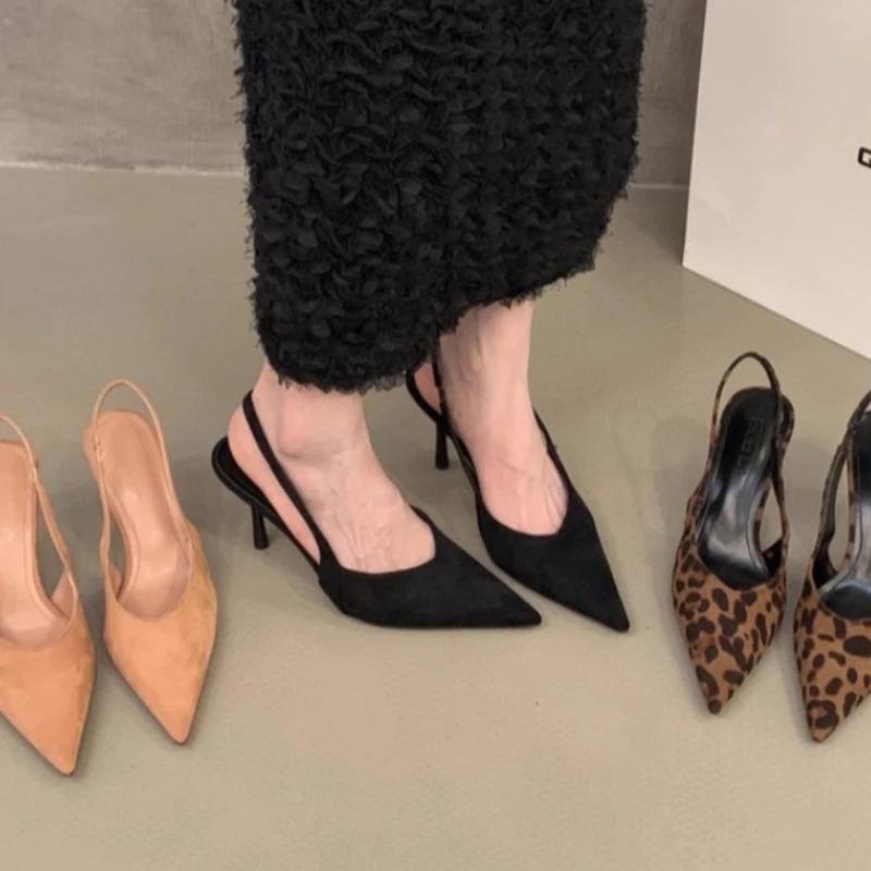 Туфли женские Новые Туфли большого размера Осенние туфли с леопардовым принтом Острый носок Неглубокие шпильки Тонкие каблуки De Mujer