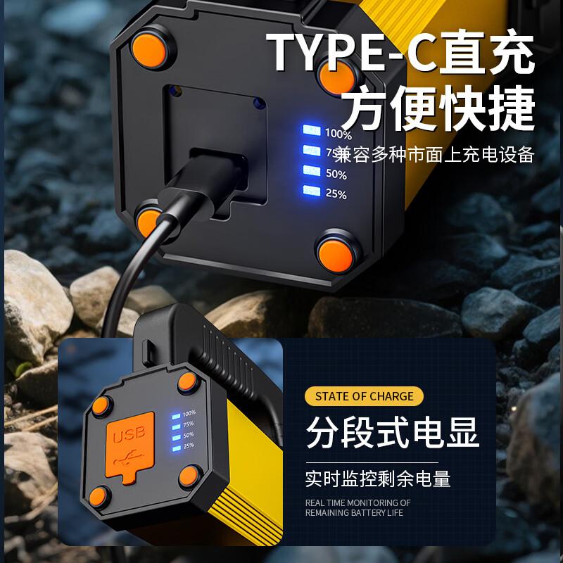 Xiaoyeren High-Power Outdoor Rechargeable LED Flashlight Super Bright Home Emergency Long Battery Life Multifunctional Spotlight
