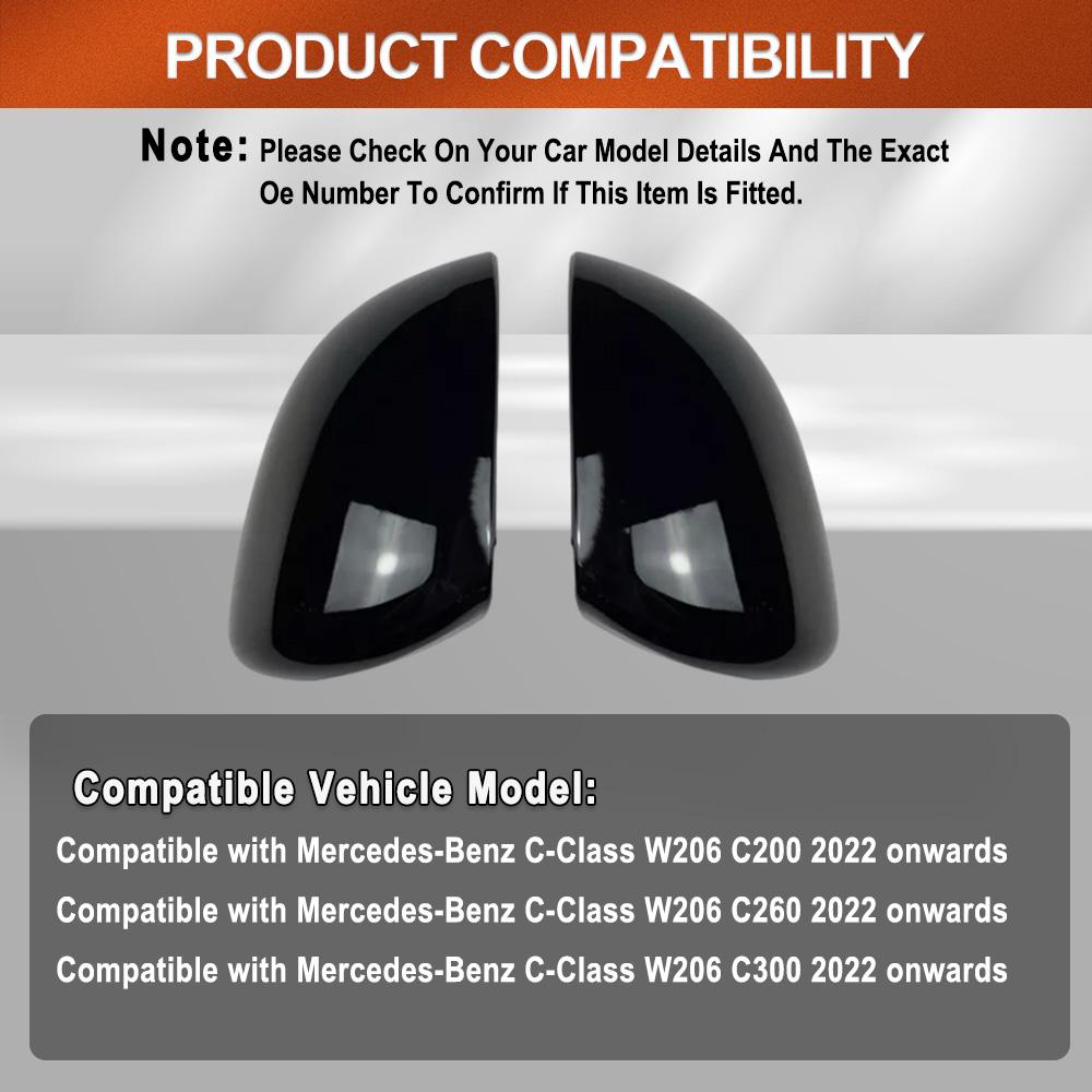 Для Mercedes Benz C-Class W206 C200 C260 C300 2026+ Автомобильная Накладка на Зеркало Заднего Вида Боковое Зеркало Колпачок Крыло Внешний Декор Корпуса Зеркала Заднего Вида Двери