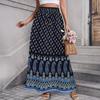 Women Maxi Skirt High Waist A-Line Style Floral Print Long Skirt Loose Fit Design Summer Skirt Work Leisure Daily Wear