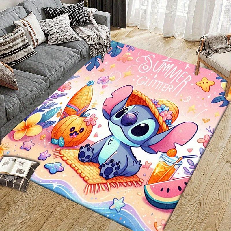 1pc Stitch Pattern Area Rug Soft Flannel Floor Mat for Living Room,Office,Bedroom and Carpet,Sofa Coffee Table Floor Mat