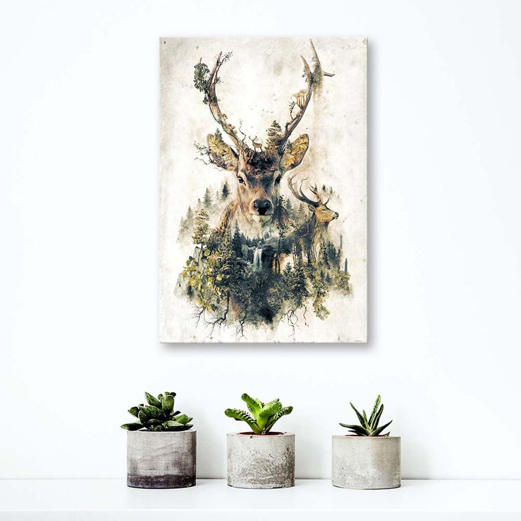 Canvas Print Deer Abstract Animals Nature