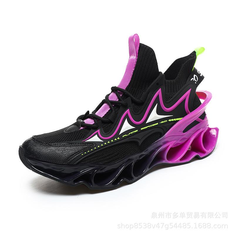 Sneakers Four Seasons Breathable Flying Weaving Casual Running Shoes Blade Edge Slow Shock Student Large Size Running Shoes