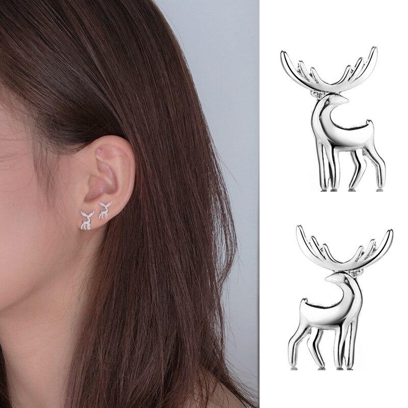 Стильные Серьги-гвоздики Sterling Color Животные Олень Модные Женские Рождественский Подарок Pendientes Aretes De Mujer Модные Гвоздики