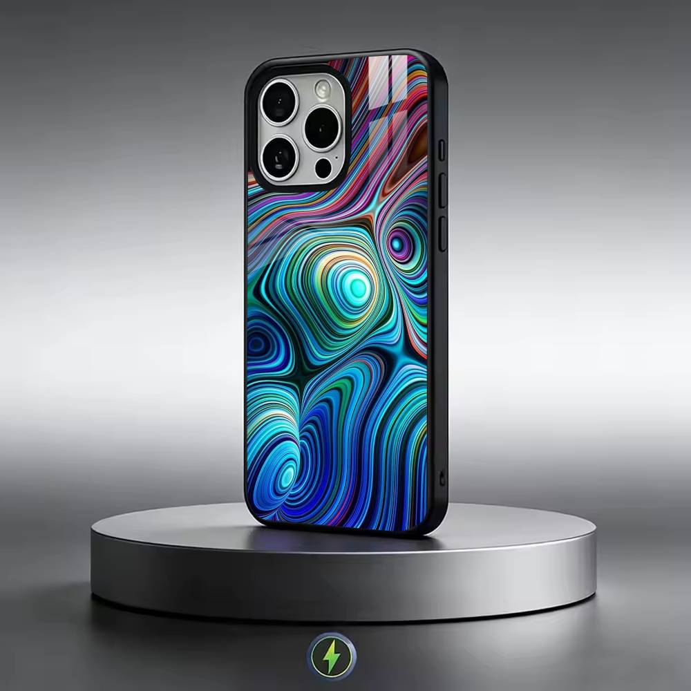 Modern Art Wave Phone Case For iPhone17,16,15,14,13,12,11 Plus,Pro Magnetic For Magsafe Wireless Charging