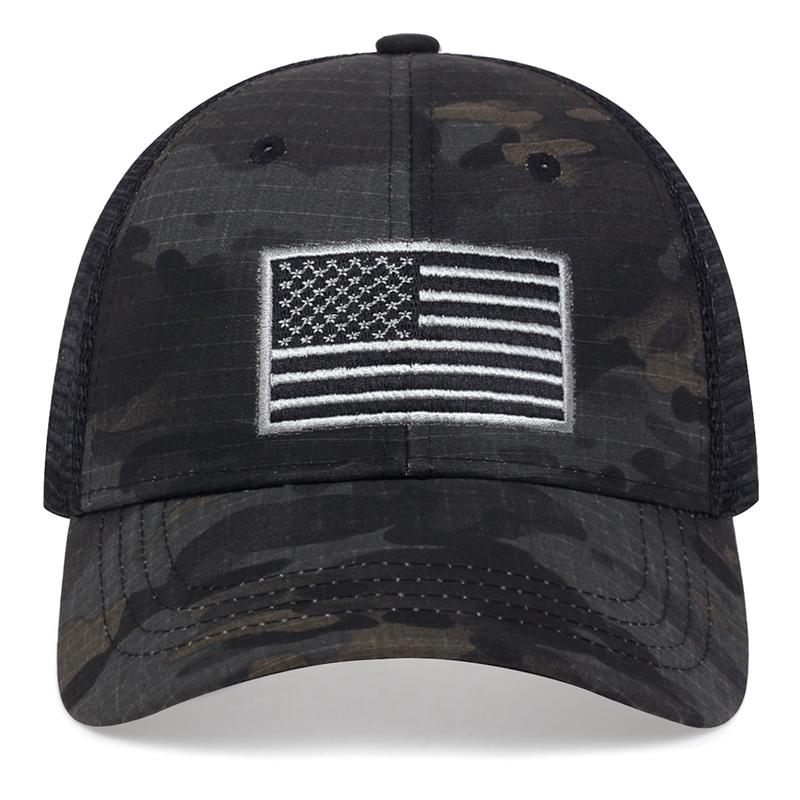 Unisex American Flag Embroidery Baseball Net Caps Spring and Summer Outdoor Adjustable Casual Hats Sunscreen Hat