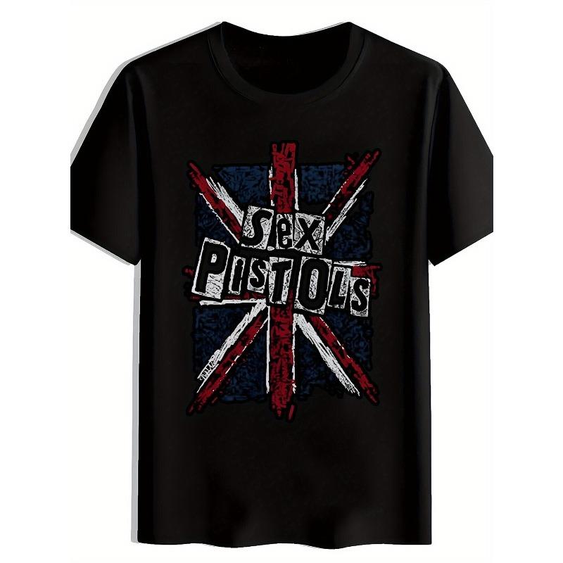 Unisexs Graphic Tee Featuring A Punk Rock Design With The Union Jack Perfect For Concerts And Fans Of Rock Music