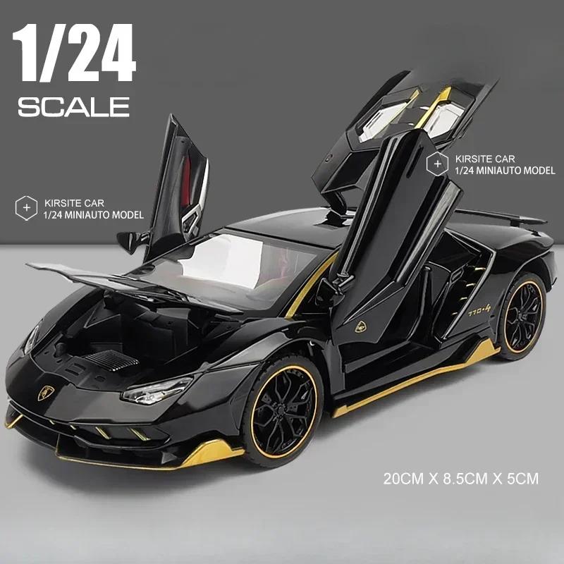 1:Масштаб 24 Lamborghini LP770 LP780 Суперкар Модель Звук Свет Дети Мальчики Металлические Игрушки Транспортные Средства Подарок Коллекция Voiture