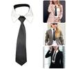 Classical Student Detachable Choker False Collar with Black Neck Tie Front for Women School Uniform Blouse Accessory