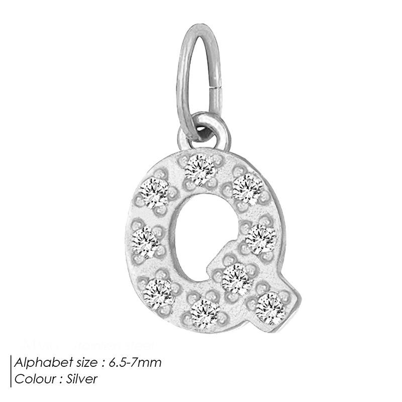 Европейская и американская подвеска-буква из нержавеющей стали, полностью инкрустированная бриллиантами, с вариантами ожерелья и браслета из циркония для самостоятельной сборки