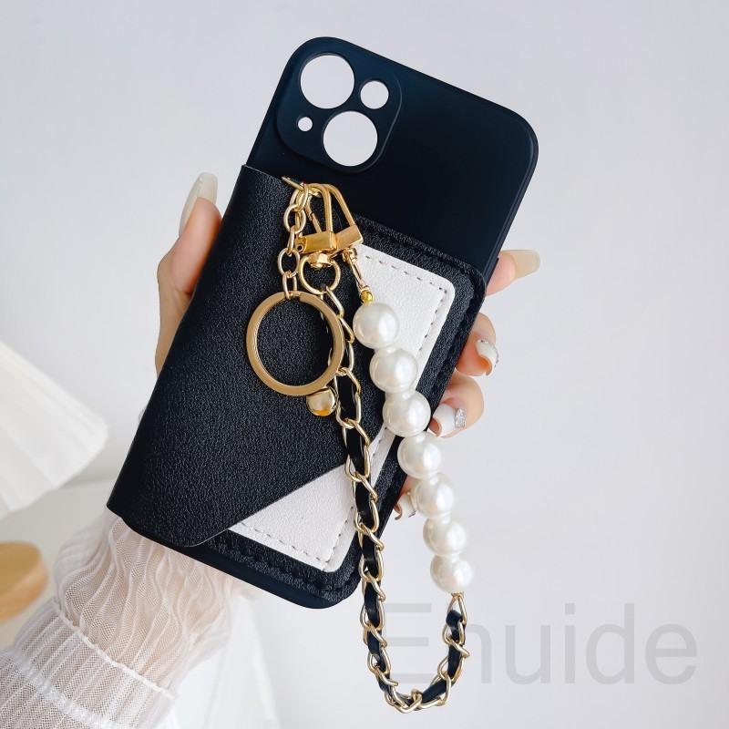 Чехол-браслет с жемчугом для Xiaomi Redmi Note 15 Pro Plus 14 15C 13C 14C Mi 15T 14T 13T Кожаный кошелек Слот для карт Силиконовый мягкий чехол