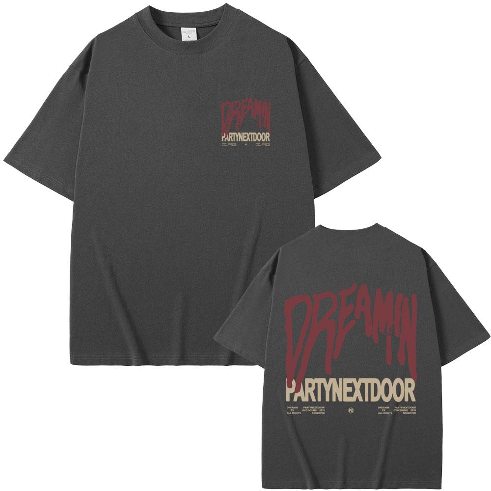 Футболка с графическим принтом Rapper Partynextdoor Dreamin Мужская Женская Мода Хип-хоп Тренд Футболки Мужская Винтажная Оверсайз Уличная одежда