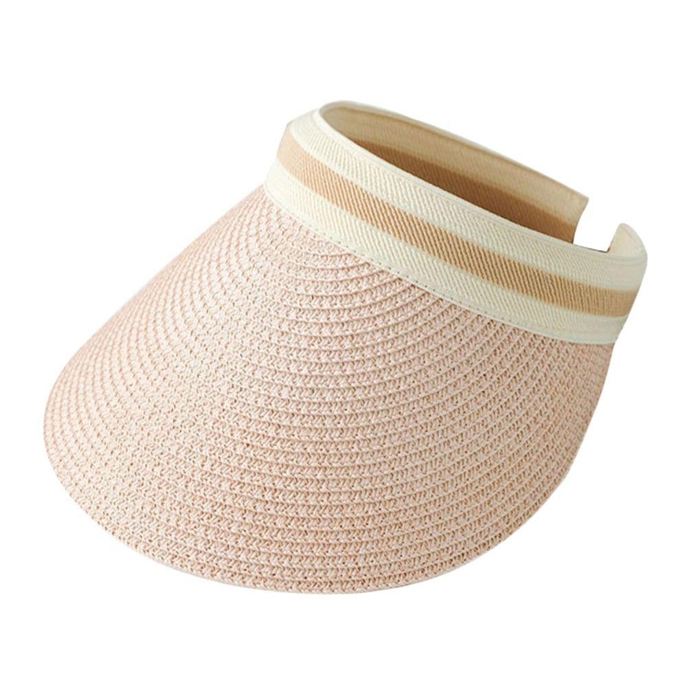 Women Wide Brim Portable Anti-UV Visors Straw Cap Beach Hat Sun Hat