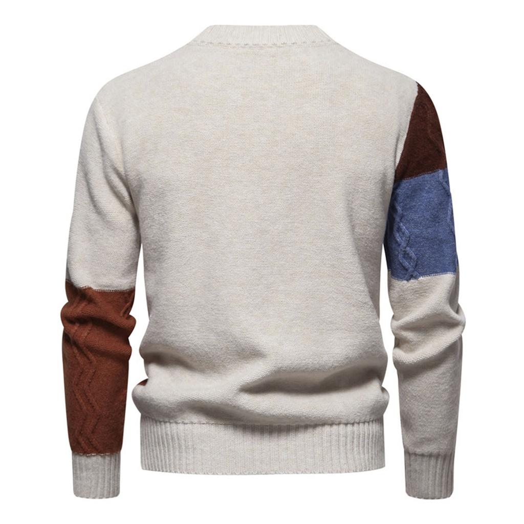 Fashion Leisure Long Sleeve Slim Fit Knitted Sweater Pullover Sweater