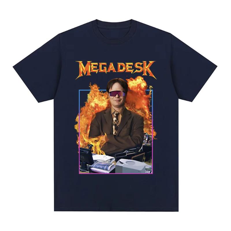 Dwight Schrute Megadesk Michael Scott Homage The Office Tshirt Tv Series T Shirt Unisex Women Cotton Casual Short Sleeve TShirts