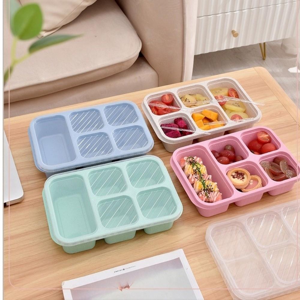 Plastic Fruits Box Transparent Lid Food Storage Box Fresh-keeping Lunch Box Students