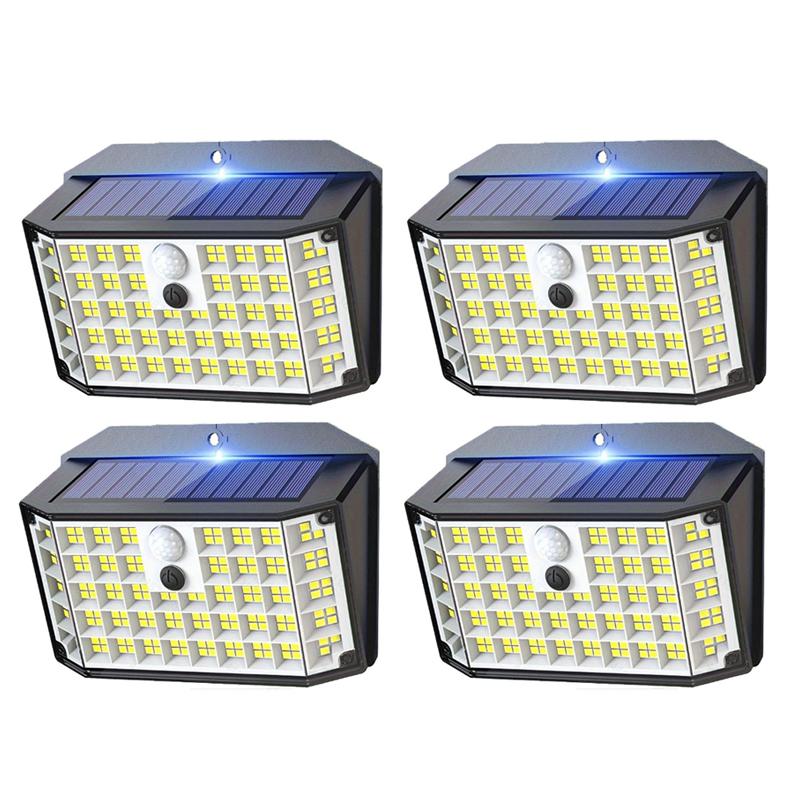 176 High Brightness LED Outdoor Solar Street Lights with Motion and Light Sensors, Suitable for Garage Front Doors, Pool Steps, Fences, Parks