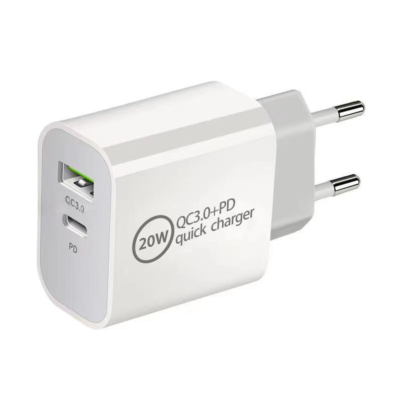 Быстрое зарядное устройство PD20W: Двухпортовое A+C PD+QC3.0 для Apple iPhone 16.